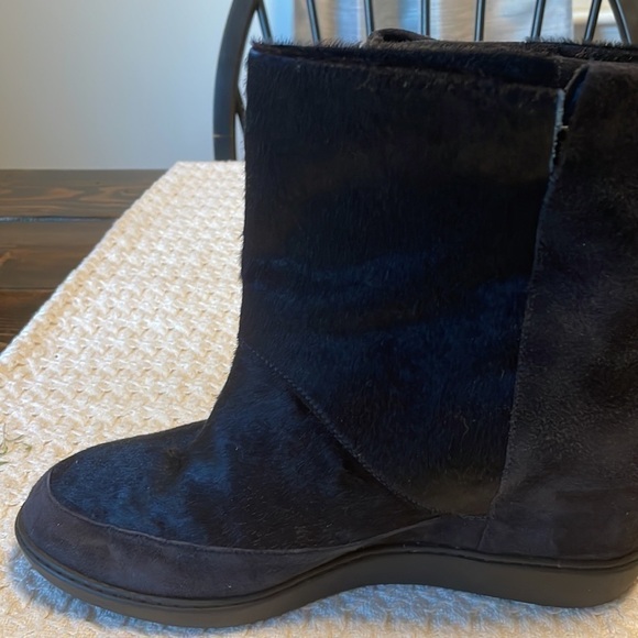 VINCE Pony Hair Black Suede Ankle Boots - Picture 2 of 7